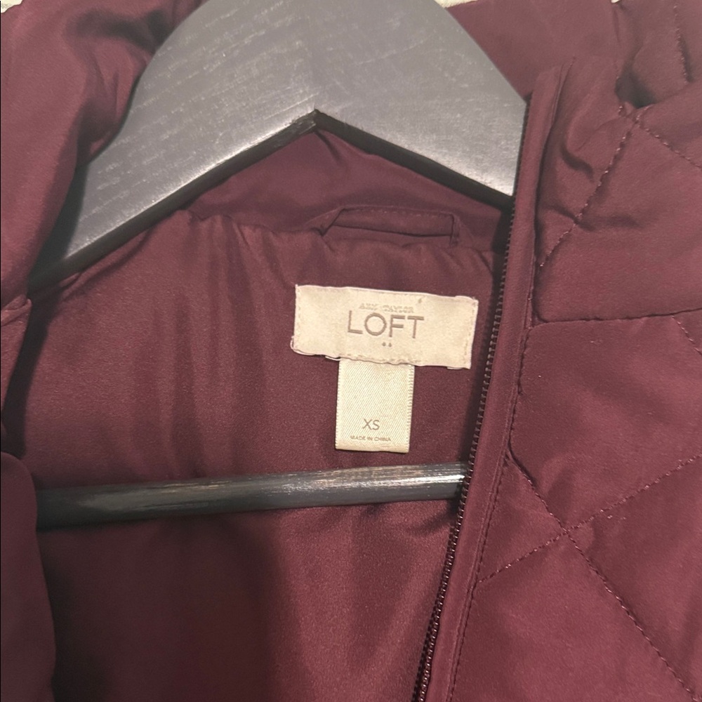 LOFT Quilted Maroon Vest - Picture 2 of 2